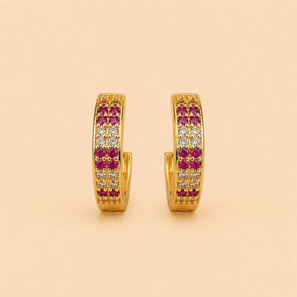 Assorted Crystal Pavé Half-Hoop Earrings Set – Gold & Silver Tone 0065M
