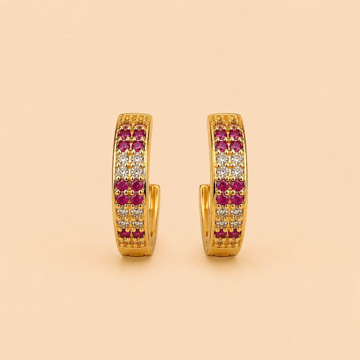 Assorted Crystal Pavé Half-Hoop Earrings Set – Gold & Silver Tone 0065M