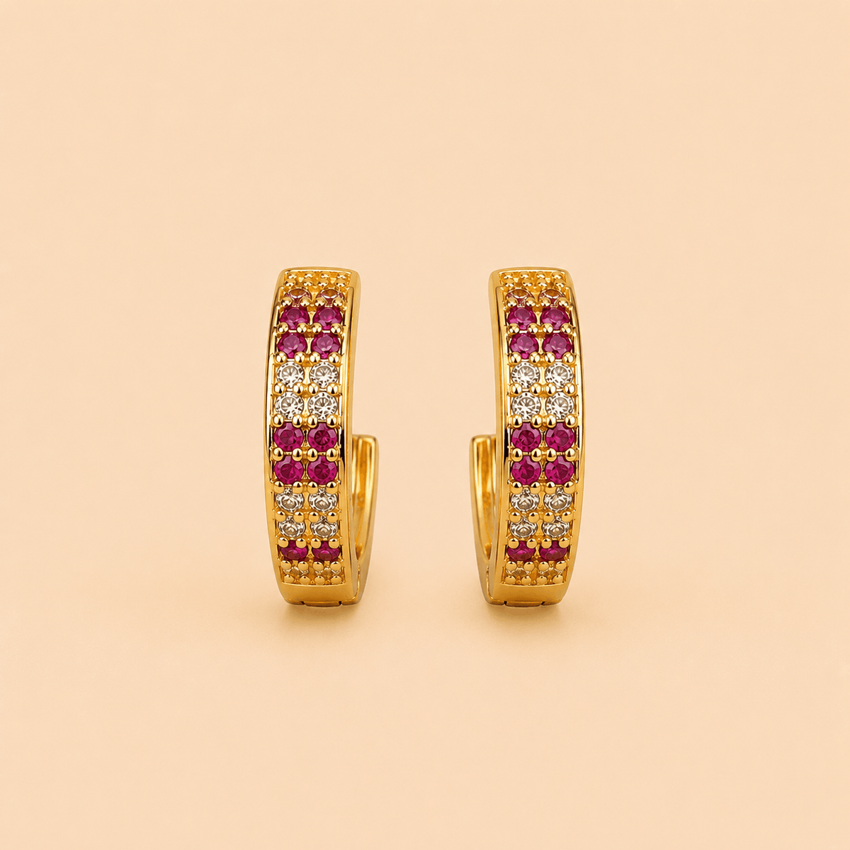 Assorted Crystal Pavé Half-Hoop Earrings Set – Gold & Silver Tone 0065M