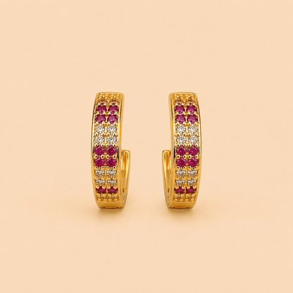 Assorted Crystal Pavé Half-Hoop Earrings Set – Gold & Silver Tone 0065M