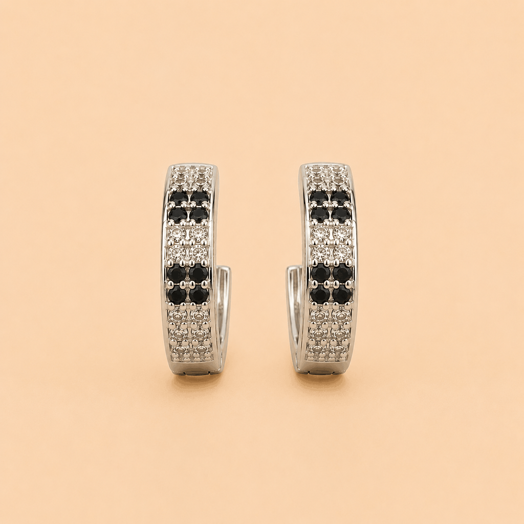 Assorted Crystal Pavé Half-Hoop Earrings Set – Gold & Silver Tone 0065M