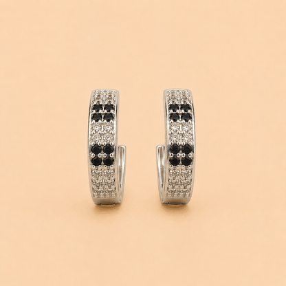 Assorted Crystal Pavé Half-Hoop Earrings Set – Gold & Silver Tone 0065M
