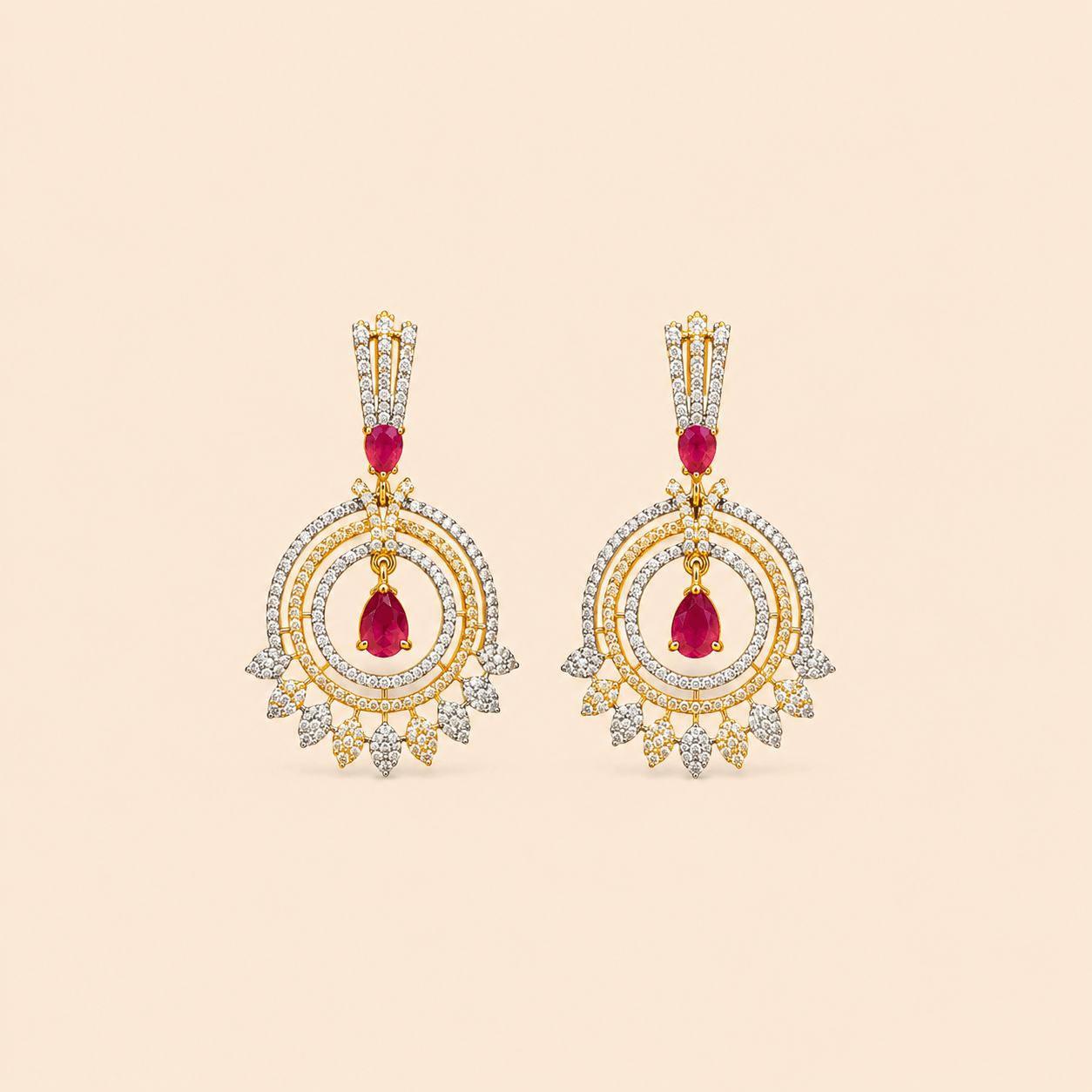 Royal Halo Crystal Chandelier Earrings – SKU: M068