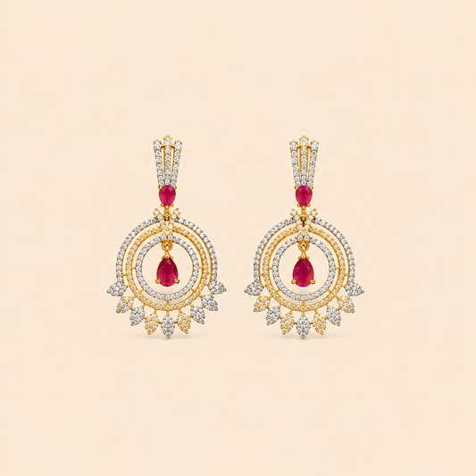 Royal Halo Crystal Chandelier Earrings – SKU: M068