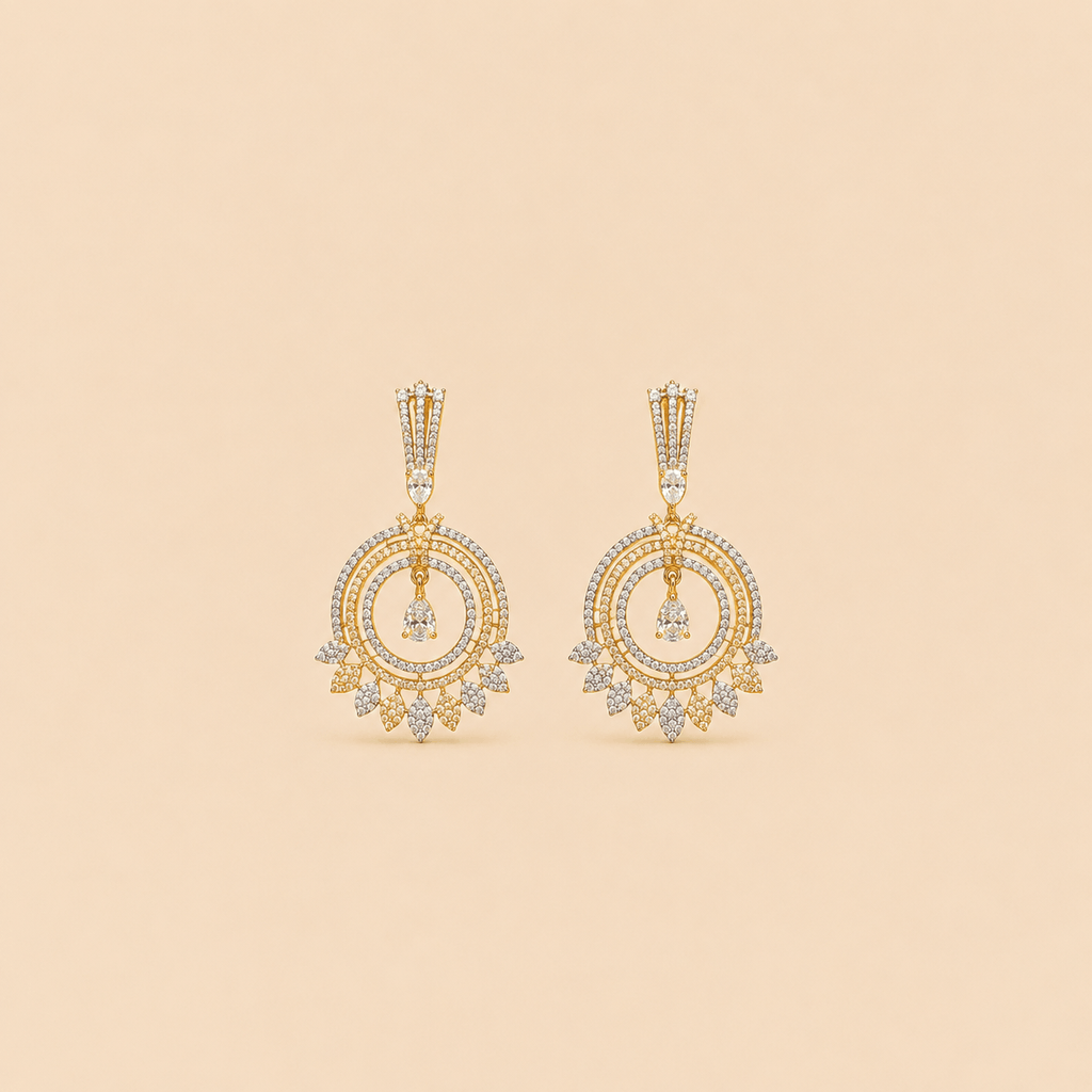 Royal Halo Crystal Chandelier Earrings – SKU: M068