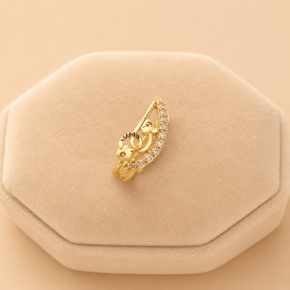 Golden Peacock Crystal Statement Ring – M070