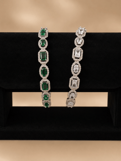 Emerald & Diamond Crystal Luxury Bangles – SKU 0019M