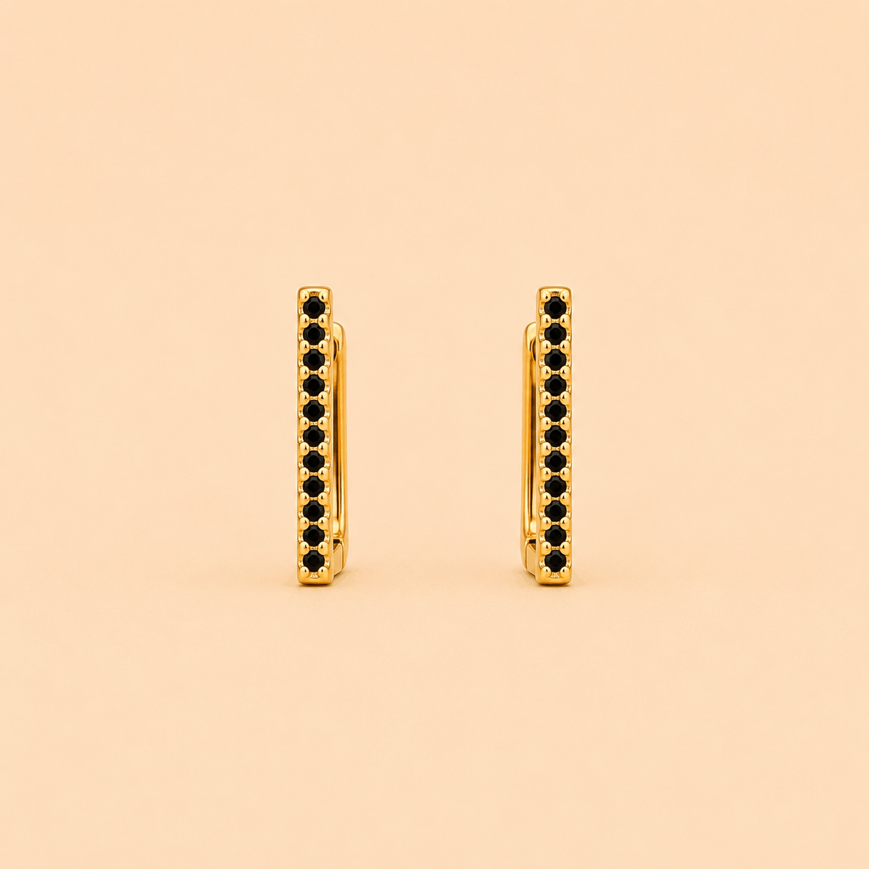 Elegant Black Stone Bar Earrings – SKU: 0043M