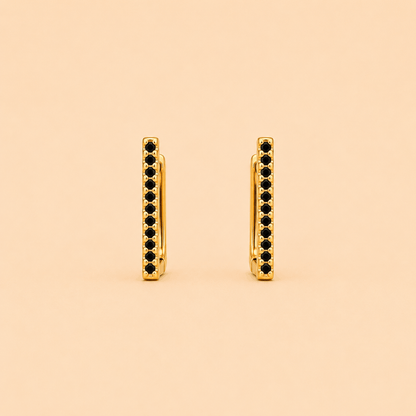 Elegant Black Stone Bar Earrings – SKU: 0043M