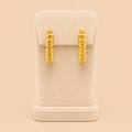 Elegant Gold Beaded Hoop Earrings – Minimal Classic Hoops 0029M