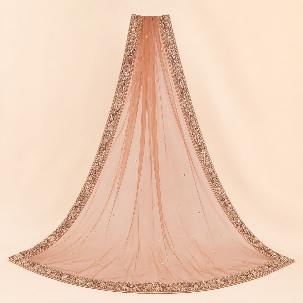 Emerald Royale Embroidered Gharara Suit with Rust Net Dupatta – 0155M
