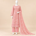 Rosé Bloom Elegance – Luxury Floral Embroidered 3-Piece Suit – SKU 0200M (Unstitched)
