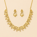Geometric Gold Crystal Necklace Set – 0151M