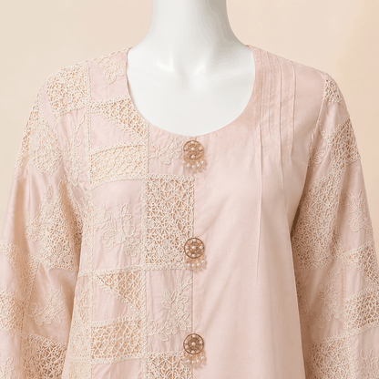Blush Pearl Patchwork Embroidered Two-Piece Lawn Suit – 0090M