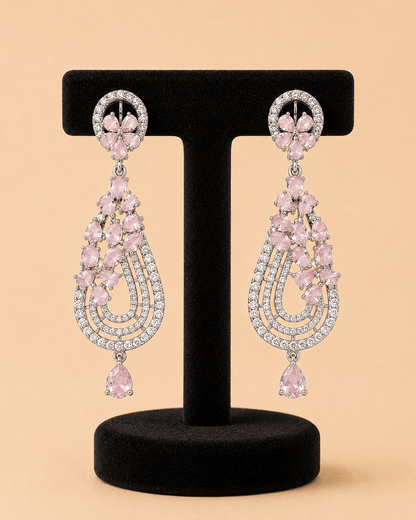 Blush Pink Stone Luxury Earrings – SKU 0016M