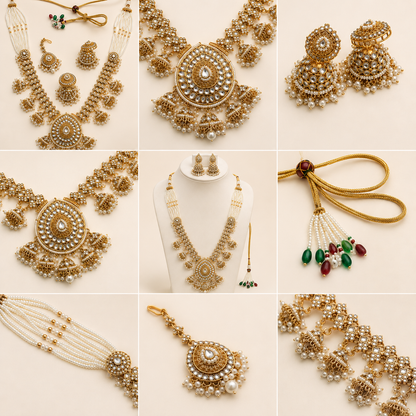 Regal Kundan Pearl Bridal Jewellery Set – 0130M